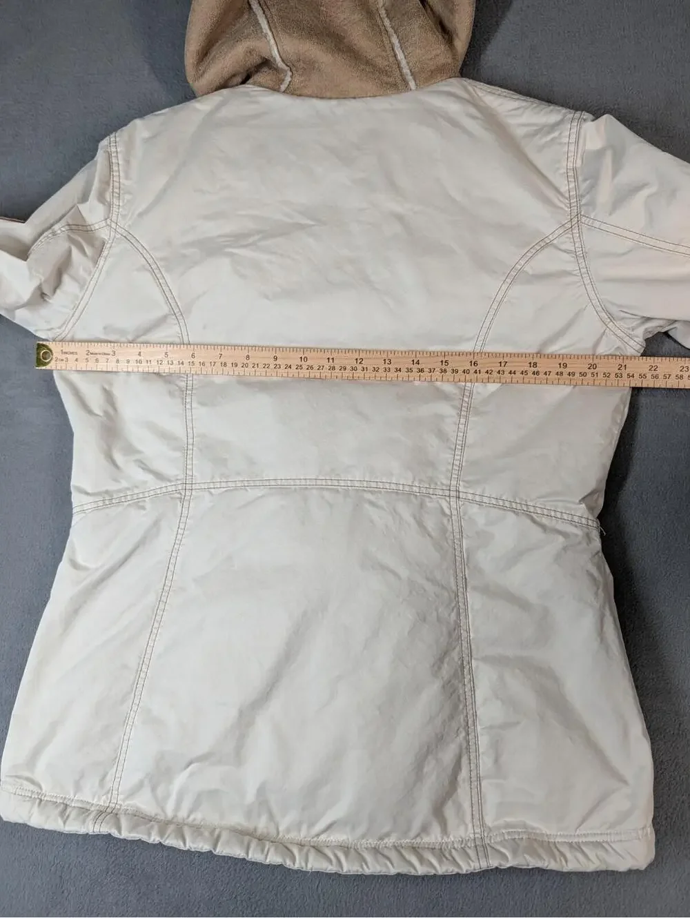 Kuhl Projekt Womens Medium Beige Fleece Lined Hooded Winter Jacket Coat Ski - Picture 11 of 12